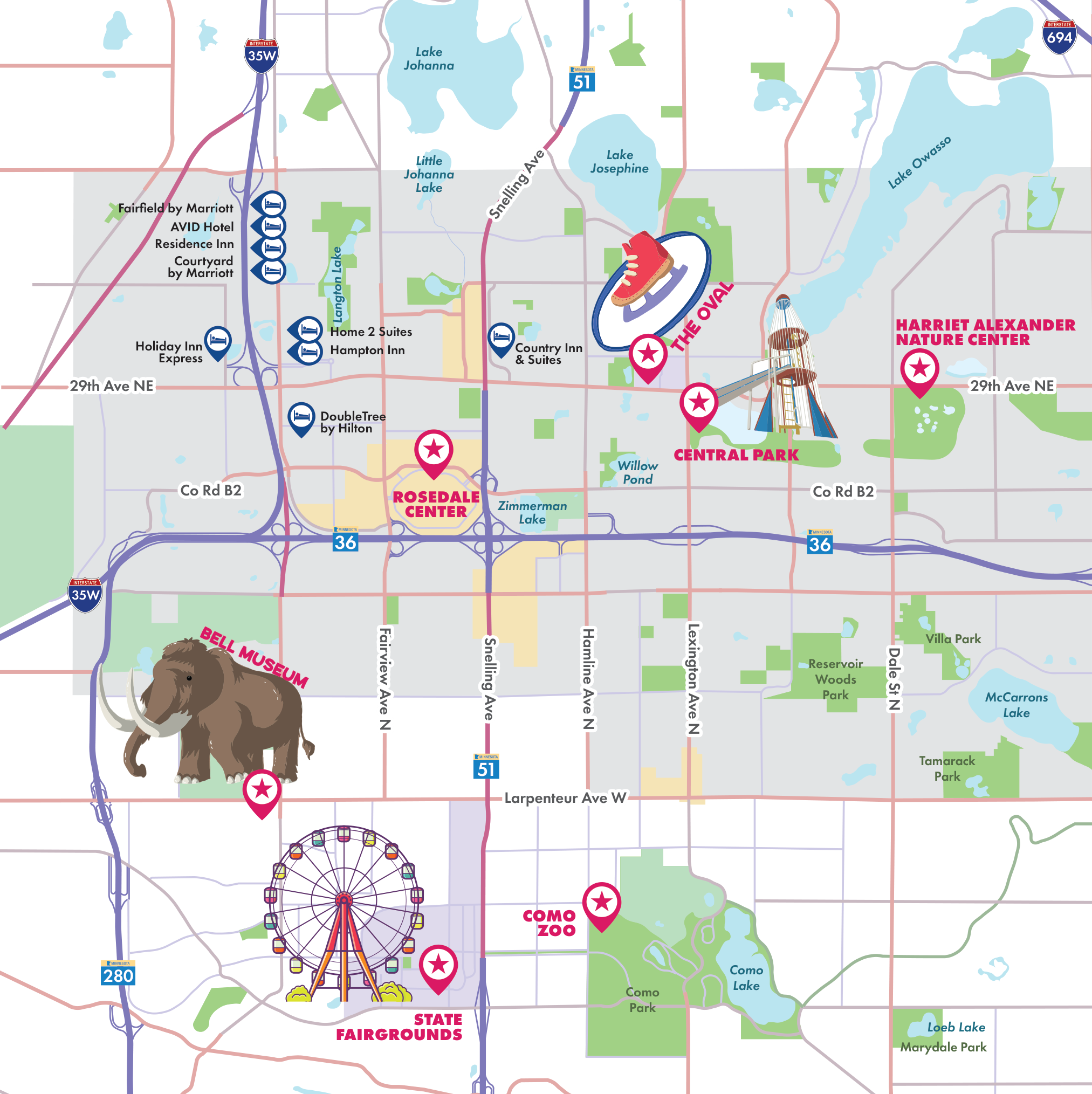 Roseville, MN Map